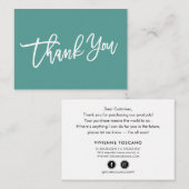 MODERN HAND LETTERED Bedankt voor je aankoop Informatiekaartje (Voorkant / Achterkant)