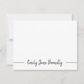 Modern Hand Lettered Black White Flat Note Card Notitiekaartje (Voorkant)
