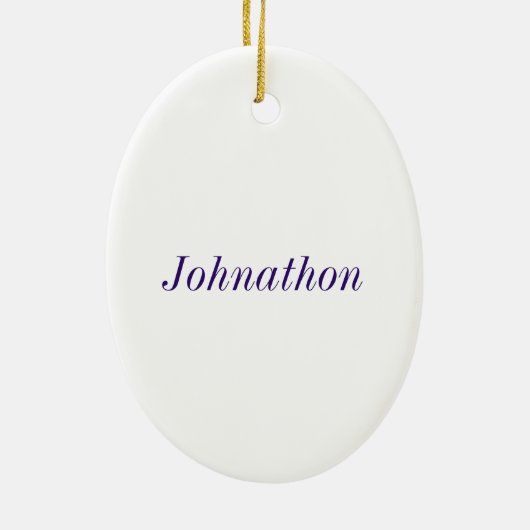 Modern Hand Lettered Blue Kerstmis Keramisch Ornament (Achterkant)