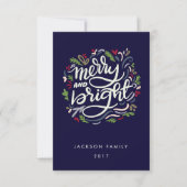 Modern Hand Lettered en Bright Holiday Kaart (Voorkant)