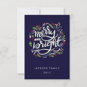 Modern Hand Lettered en Bright Holiday Kaart