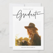 Modern Hand Lettered Graduation Announcement Card  Kaart (Voorkant)
