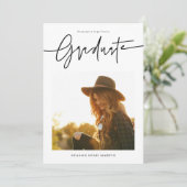 Modern Hand Lettered Graduation Announcement Card  Kaart (Staand voorkant)