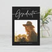 Modern Hand Lettered Graduation Announcement Card  Kaart (Staand voorkant)
