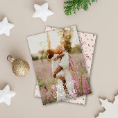 Modern Hand Lettered Merry Christmas Photo Feestdagenkaart