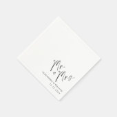Modern Hand Lettered Mr. en Mrs Wedding Servet (Hoek)