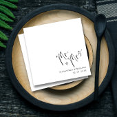 Modern Hand Lettered Mr. en Mrs Wedding Servet