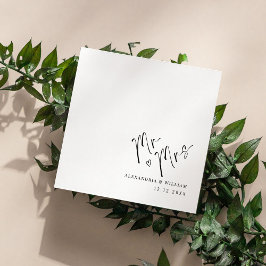 Modern Hand Lettered Mr. en Mrs Wedding Servet