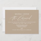 Modern Hand Lettered Photo Wedding Verloving Kaart (Voorkant)