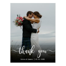 Modern Hand Lettered Wedding Foto Hartelijk dank