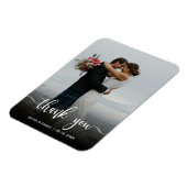 Modern Hand Lettered Wedding Foto Hartelijk dank Magneet (Linkerzijde)