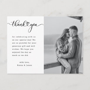 Modern Hand Lettering Love Photo Weddenschap Harte Briefkaart