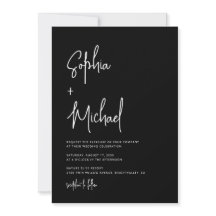 Modern Hand Lettering Script Black White Wedding