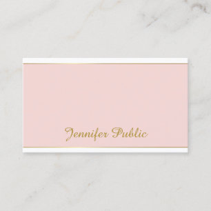 Modern Hand Script Blush Pink Gold Sjabloon Trendy Visitekaartje
