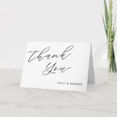 Modern Hand Script Folded Wedding Bedankkaart (Voorkant)