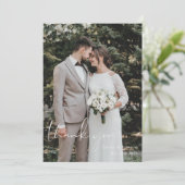 Modern Hand Script Photo Wedding Bedankkaart (Staand voorkant)