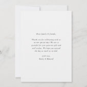Modern Hand Script Photo Wedding Bedankkaart (Achterkant)