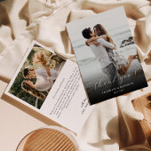 Modern Hand Script Photo Wedding Bedankkaart