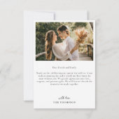Modern Hand Script Photo Wedding Bedankkaart (Achterkant)