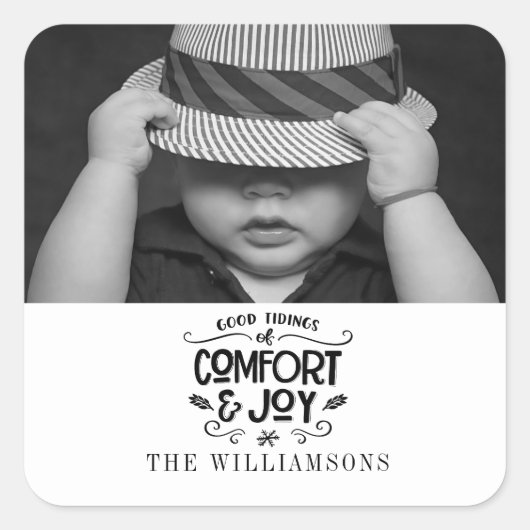 Modern Handbrief | Black White Photo Sticker (Voorkant)