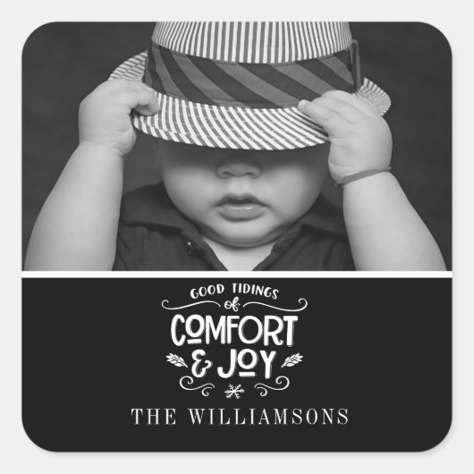 Modern Handbrief | Black White Photo Sticker (Voorkant)