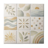 Modern Handcrafted Ceramic Tile – Artisanat Modern Tegeltje (Voorkant)