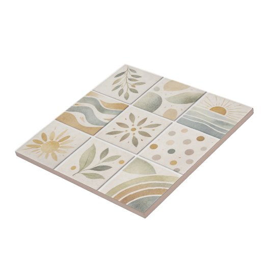 Modern Handcrafted Ceramic Tile – Artisanat Modern Tegeltje (Zijkant)