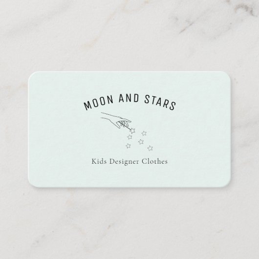 Modern, handen met toverstaf en sterren, visitekaartje (Voorkant)