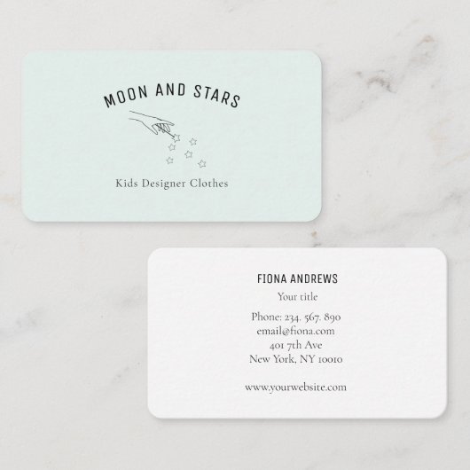 Modern, handen met toverstaf en sterren, visitekaartje (Voorkant / Achterkant)