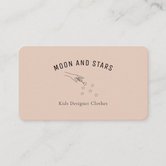 Modern, handen met toverstaf en sterren, visitekaartje (Voorkant)