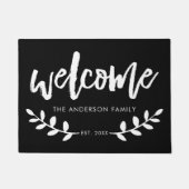 Modern handgeborsteld lettertype lef gepersonalise deurmat (Voorkant)