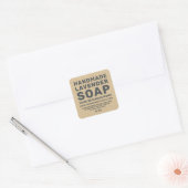 Modern handgemaakt lavender Soap Kraft Paper Vierkante Sticker