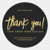 Modern handgemaakt met liefde dank je wel ronde sticker (Voorkant)