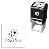 Modern Handgemaakt met Liefde Script Hart Zelfinktende Stempel (In situ)