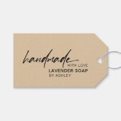 Modern handgemaakt met liefdeshandgeschreven scrip cadeaulabel (Voorkant (Horizontaal))