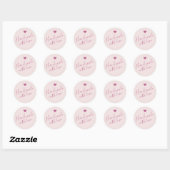 Modern handgemaakt met liefdesscript blush roze ha ronde sticker (Vel)
