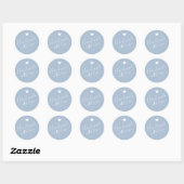 Modern handgemaakt met liefdesscript pastel blauw  ronde sticker (Vel)
