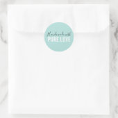 Modern handgemaakt met pure liefde  ronde sticker (Tas)