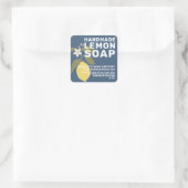 Modern Handgemaakte Citroen Zeep Botanische Groen Vierkante Sticker (Tas)