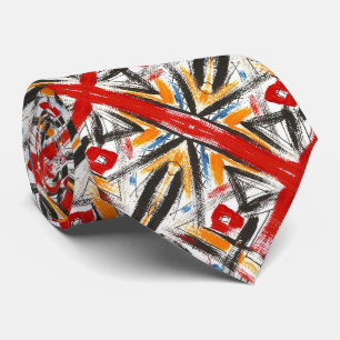 Modern handgeschilderd Abstract geometrisch Stropdas