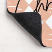 Modern handgeschilderd diamantpatroon Roze Wit Muismat (Hoek)