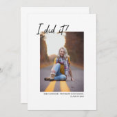 Modern handgeschreven Afstuderen Aankondiging (Voorkant / Achterkant)