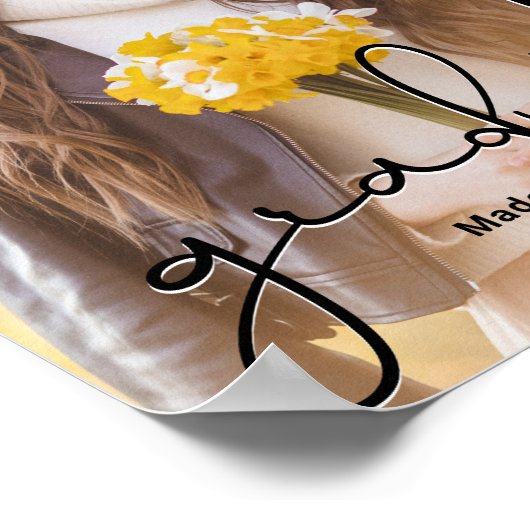 Modern handgeschreven Afstuderen met foto's in scr Poster (Hoek)