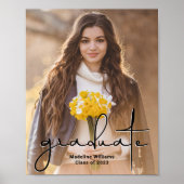 Modern handgeschreven Afstuderen met foto's in scr Poster (Voorkant)