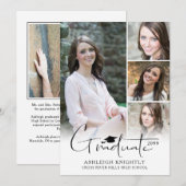 Modern handgeschreven Afstuderen Pet 5 foto's Aankondiging (Voorkant / Achterkant)