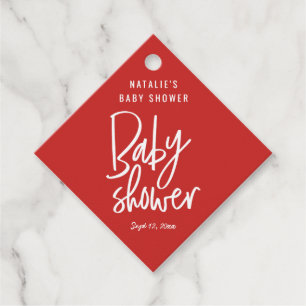 Modern handgeschreven baby shower bedankjes labels