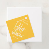 Modern handgeschreven baby shower bedankjes labels (In situ)