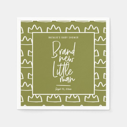 Modern handgeschreven baby shower servet (Voorkant)