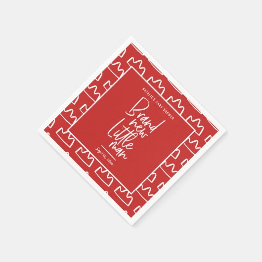 Modern handgeschreven baby shower servet (Hoek)