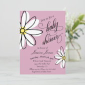 Modern handgeschreven Baby shower voor gegevensver Kaart (Staand voorkant)